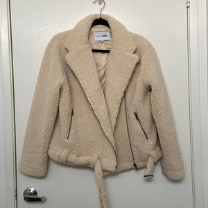 Fashion Nova Sherpa teddy jacket- bomber sz s